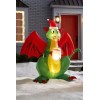 Gemmy 6 Ft Airblown Inflatable Fire Breathing Christmas Dragon w