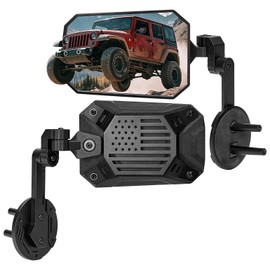 JOYTUTUS Wrangler Side Mirrors Replacement Compatible with Wrangler JK JKU 2007-2018, US Flag Pattern Wrangler JK Side Mirrors, Wider View No Vibrate & Wobble