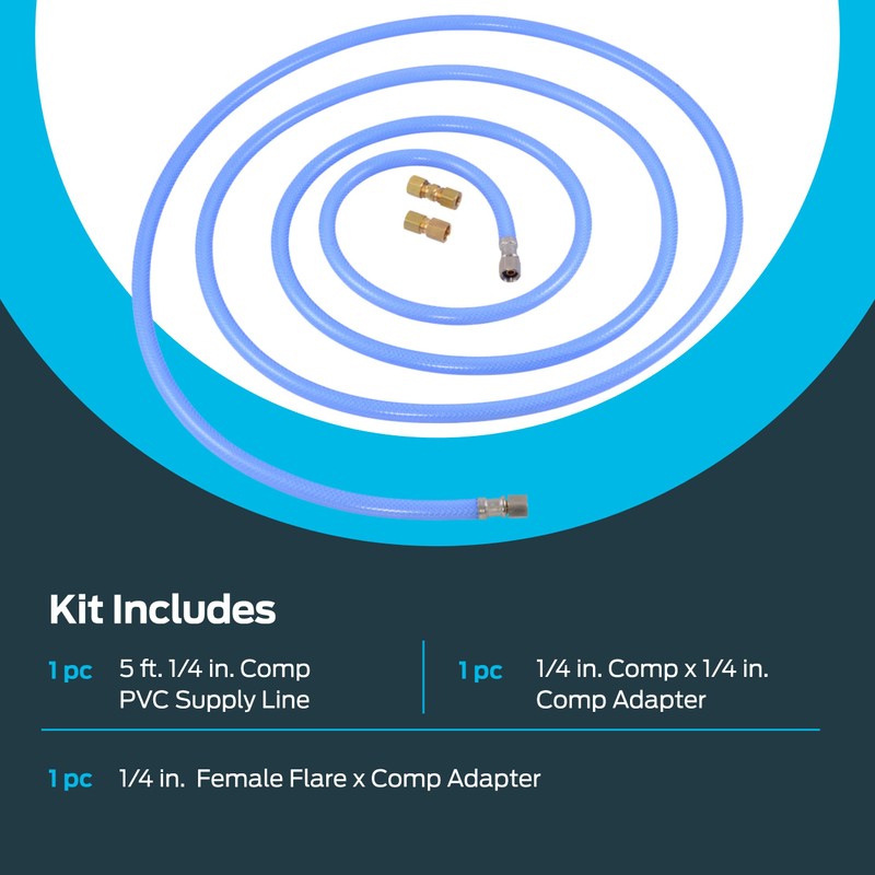 Eastman Flexible PVC Ice Maker Supply Line Kit, 1/4 Inch