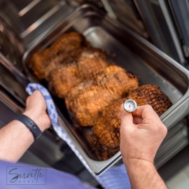 Instant Read Food Thermometer for Cooking, Baking, Grilling, 0-220°F/0-100°C, Stainless Steel, Pocket-Sized