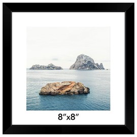 Black Picture Frame for Square Photos Small Frames for Wall, Black Frames for Desk, Picture Frames for Wall Display, Hanging Photo Frame for Home Décor, Without Mat: 8x8, With Mat: 6x6, Black, 1-Pack