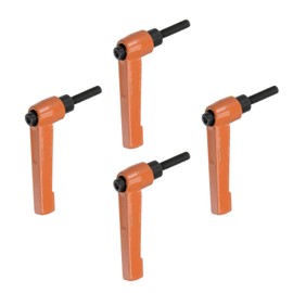 QUARKZMAN Adjustable Clamping Lever Handles M5 x 25 mm Male Thread Bolt Buttons Rotary Screw Locking Quick Release Ratchet Push Switch Handle Orange Pack of 4