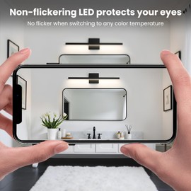 Epinl Black Vanity Light Fixtures for Bathroom - 23.6 inch Dimmable Modern Bathroom Light Fixture Over Mirror 5CCT Adjustable Wall Sconce Lighting Fixture LED Vanity Lights Bar