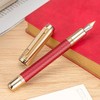 Jinhao 92 Pluma estilográfica roja punta media, metal sólido con