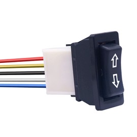 weideer 2 interruptores de ventana de coche de 5 pines, 12 V, 20 A, control de elevalunas eléctrico, RV, interruptor basculante momentáneo deslizante con arnés de cableado K-011-JT-X
