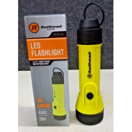 RAILHEAD NEW! RAILHEAD GEAR Handheld Flashlight: D Battery, LED, 7.75 in Lg, KE-FL40