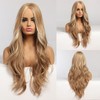 Synthetic Wig Brown Curly Wavy Wig Long Hairpiece