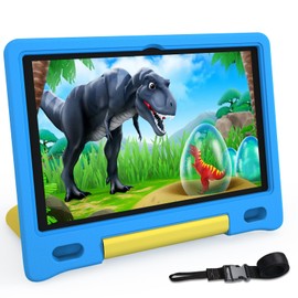 YACXBTK Tablet for Kids 10.1 inch Android 14, 8GB+64GB(TF 1TB) 6000mAh Kids Tablet WiFi6 Parental Control,Face Unlock, 1280 * 800 HD Screen (Layard Blue)