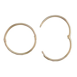 16MM Diamond Cut Faceted Hinged Hoop Earrings - 9ct Yellow Gold Sleeper Hoop Earrings