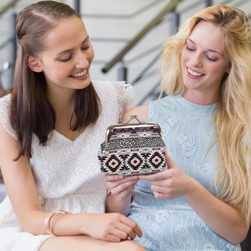 SIRLOMU Mini Leather Wallet Portable Coin Bag Small Coin Purse