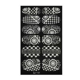 Wrapables Fashionable Black and White Nail Art Stickers, Deco