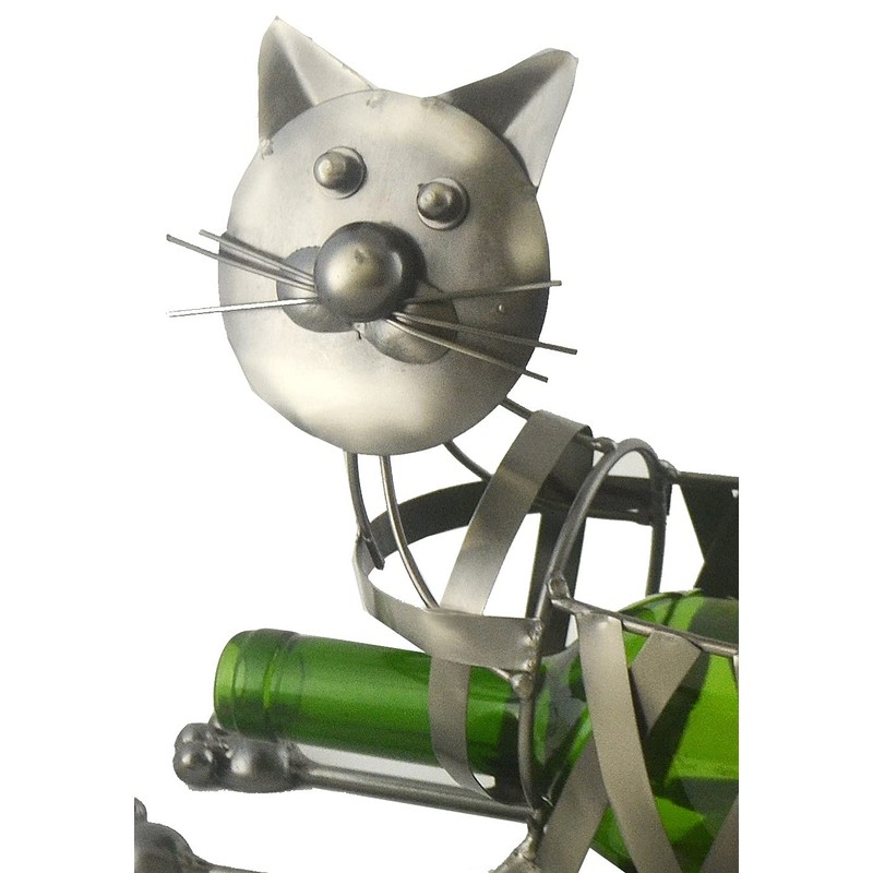 Handmade Lazy Cat Laying Down Wine Bottle Holder