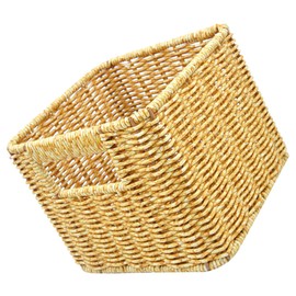 VILLFUL Elegant Desktop Basket Woven Storage Basket for Office Kitchen Gym Decorative Organizer