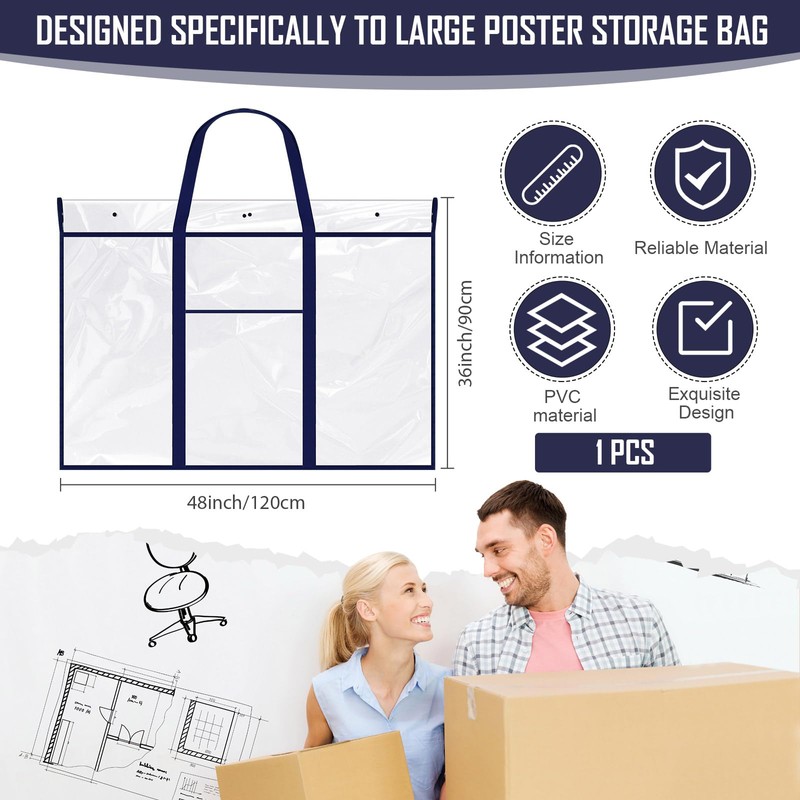 Windyun Large Poster Storage Bag 48" x 36" Bulletin Board
