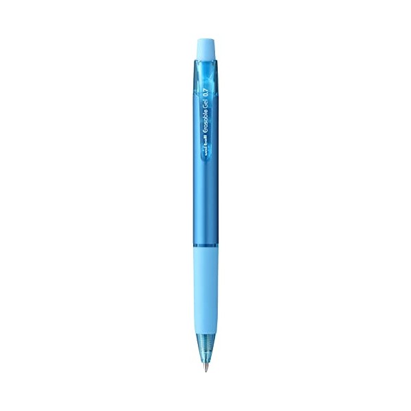 uni-ball URN-181-07 Erasable Rollerball Gel Pens. Premium 0.7mm Ballpoint Tip for Super Smooth Writing, Drawing & Colouring. Easy-Retract Eraser for Secure and Stable Rubbing Out. Pack of 12 Sky Blue