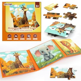 Magnetic Puzzle for Kids 3-5 Travel Puzzles for Toddlers 4-6- Educational Magnetic Puzzle for Kids Ages 4-8- Airplane Car Road Trip Activities Games Toys 3 4 5 6 Year Old Girls Birthday Gift