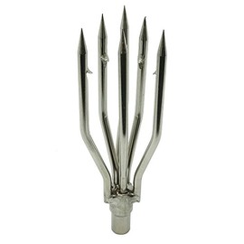 Scuba Choice 6mm Spearfishing Pole Spear Tip, 4.5" Stainless Steel Paralyzer with 6 Prongs & Barbs, Durable, Corrosion-Resistant, JBL Major Brands Compatible, Strong Hunting Accessory