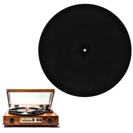 Turntable Mat Black Vinyl Slipmat for Vinyl Turntable Felt Slipmat for Slip Mats Anti Vibration Record Platter Accessories to Reduce Noise, Improve Sound Quality, Record Player Mat, 12 Inch