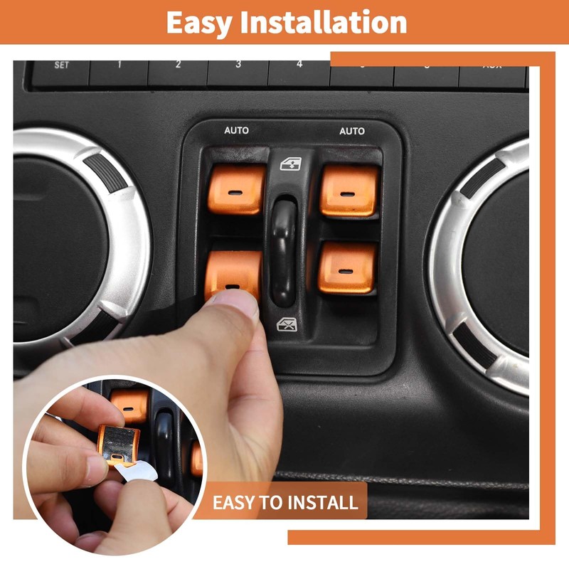 SQQP for JK Aluminium Center Console Window Switch Button Cover