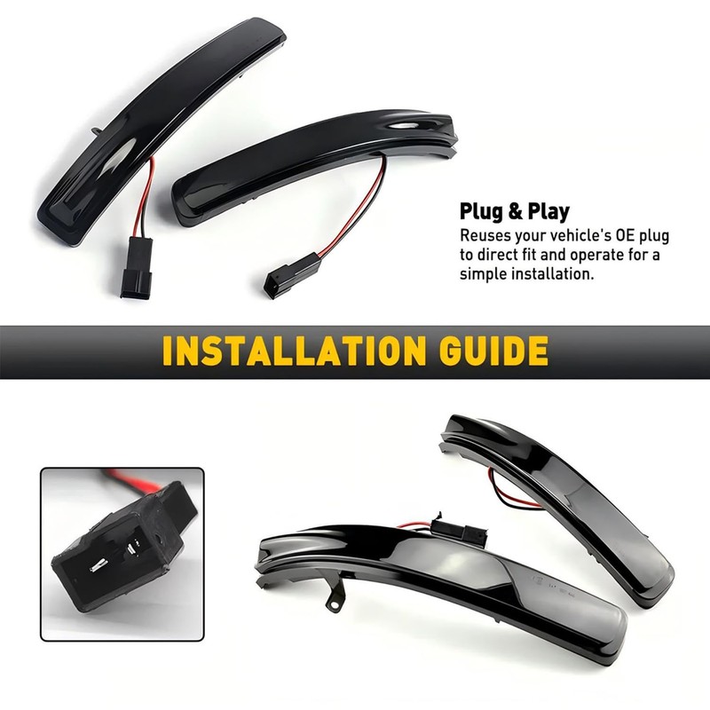GearUp Sequential Dynamic Mirror Turn Signal Lights for Ford Explorer