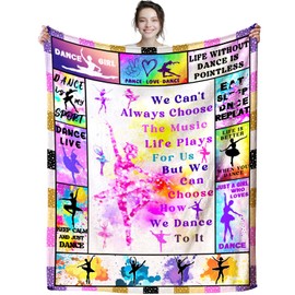 Dance Blanket Soft Cozy Bed Couch Dances Theme Throw Blankets Birthday Gifts for Teen Girls Teachers Women 60"x50"