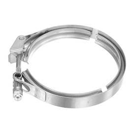 sourcing map 5" Quick Release V Band Clamp 304 Stainless Steel for Exhaust Systems Downpipe Exchange Exhaust Accessories, Adjustment Range 127mm / 5inch