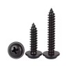 FandWay Phillips Pan Head With Washer Self-Tapping Screws,Black Carbon Steel
