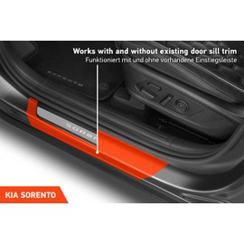 Luxshield Car Door Sill Protector for Kia Sorento 4 (IV) MQ4 I 2020-2025 - Protective Film Car Door Accessories Trim Paint Protection Film Transparent