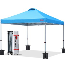 MASTERCANOPY Durable Pop-up Canopy Tent with Roller Bag (10x10, Sky Blue)
