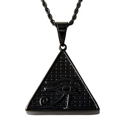 Infinity Eye Of Horus, Eye Of Ra, Symbol for Protection, EYE OF HERU ANKH Jewelry Gold MEN WOMEN Pendant with free rope chain stainless steel - Men's Necklace, Mens Jewelry, Stainless Steel Necklace