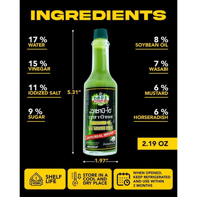 Wasabi-O Hot & Spicy Wasabi Sauce – Real Japanese Wasabi