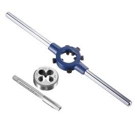 sourcing map 5/16-18 UNC Thread Cutter Tool Set 25 mm Round Tool Wrench High Speed Steel Tap Round Tool