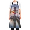 FRCSDIY Lakeside Lighthouse Adjustable Bib Apron,Waterdrop Resistant with 2 Pockets