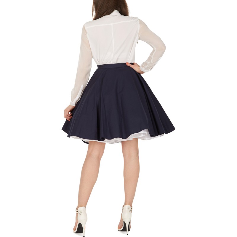 BlackButterfly Vintage Full Circle 1950's Skirt (Midnight Blue, 4XL)