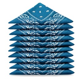 KARL LOVEN Bandanas Pack 100% Cotton Paisley Scarf Head Neck Scarf - Pack of 5, 10 or 20 -