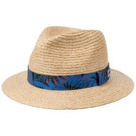 Stetson Vilco Sustainable Traveller Raffia Hat - Natural Coloured Hat - Sustainable Straw Hat with Floral Trim Band - Spring/Summer - Unisex, natural