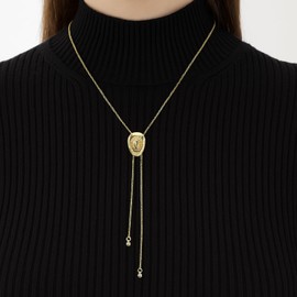 ElevateTech Gold Western Cowgirl Hat Necklace for Women, Plated Necklace Simple Trendy Necktie Vintage Waterproof Cowgirl Accessories for Women Gold Jewelry