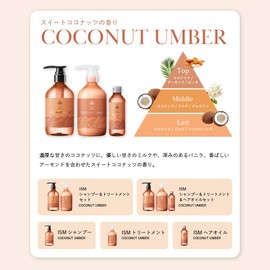 ISM Coconut Amber Shampoo & Treatment Refill Set, 13.5 fl oz (400 ml) x 2, Sweet Coconut Scent, Damage Repair, Moisturizing Care (Renewed)