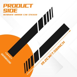 2PCS Car Rear View Mirror Stickers, Waterproof Auto Side Rearview Mirrors Decal Stripes, Universal Anti-Collision Striped Automotive Warning Stripes, Car Exterior Accessories for Cars (5.51" × 0.55"