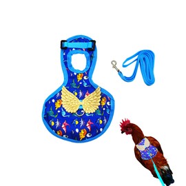 TUKEVA Chicken Training Harness, Comfortable Chicken Training Harness, Adjustable Chicken Harness with Lead, Chicken and Duck Vest, Breathable for Chicken, Hen, Duck or Goose Running Training (Blue)