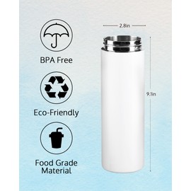 OFFNOVA Sublimation Water Bottle Blanks, 20 oz Sublimation Tumblers Stainless Steel Sports Water Bottles for Tumbler Heat Press Sublimation Printing
