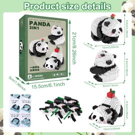 GAROMIA Panda Building Blocks Set, Mini Clamping Blocks, Panda Building Blocks, Building Blocks, Panda Gift Animals, Building Blocks Set, Building Blocks, Building Blocks, Building Blocks for Adults,