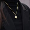 Trendsmax Initial Necklace Women Girl,Gold Plated Round Letter Q Pendant