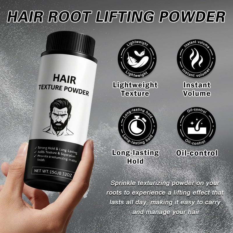 CAHIUYOA 2PCS Hair Texture Styling Powder for Men,Natural Volumizing and