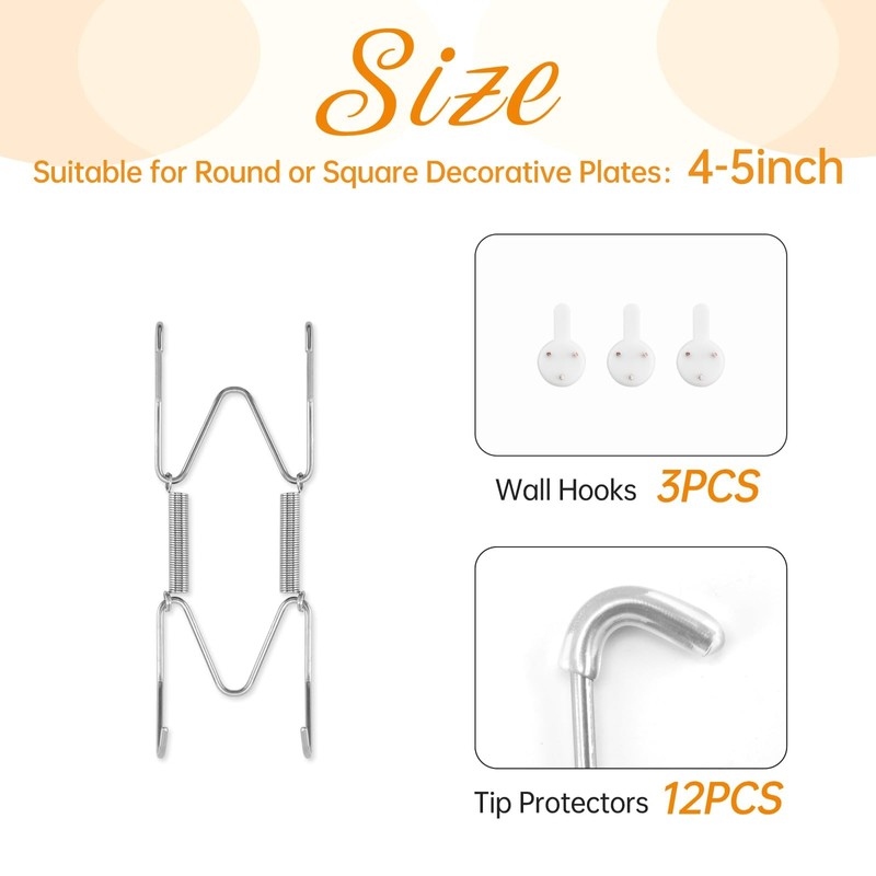 Bilillo 3 Pack Plate Hangers for The Wall, Suitable for