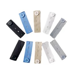 Waist Widening Adjuster, Set of 10, Adjusting Pins, Elastic Band, Pants, Size Extension, Fix, Fastener, Extender, Button, Easy, No Sewing Required, 5 Colors