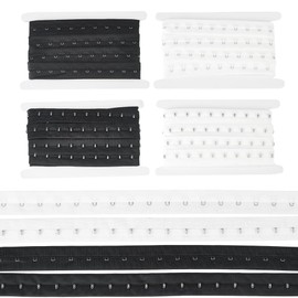 BENECREAT 10 Yards Single Hook and Eye Tape Trim, 2 Colors Polyester Bra Extender for Corset Bra Sewing Quilting Renaissance Dance Corset Bridal Apparel Home Decoration (Black White)