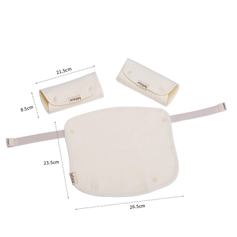 Bebamour Baby Carrier Drool Cover 3-Piece Set, Belt Pad, 100%