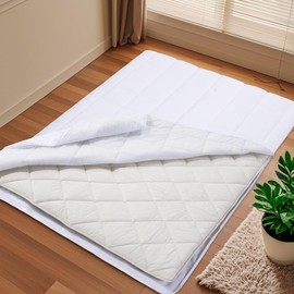 HOMBYS Extra Thick Futon Mattress Cover Queen Size, Quilt Futon Cover with Zipper for Japanese Floor Mattress Foldable, Super Soft Tatami Floor Sleeping Mat Cover Machine Washable, (60"x80")