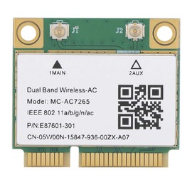Mini PCIE WiFi Card MC-AC7265, Wireless WiFi Card Network Mini PCI-E Gigabit Dual Band Network Adapter Card 2.4G/5G, for Laptop PC win7 Win 8 Win 10